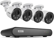 5MP Security Camera System, 4MP Poe Cameras, Night Vision, No Monthly Fee
