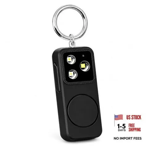 Personal Safety Alarm, Rechargeable 150dB Strobe Siren | USB-C Black