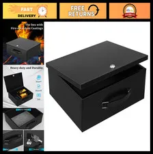 Fireproof Document Safe Box with Key Lock | Protects Cash, Valuables, Home & Off
