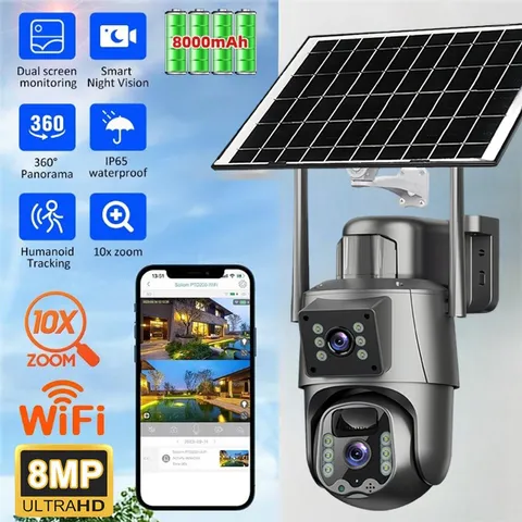 Camara De Seguridad Solar Inalambricas Para Exterior Con Vision Nocturna y Audio