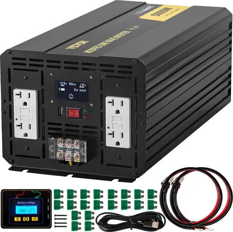 Energy Converter, 5000W Modified Wave Transformer, 12V DC to 110V AC Vehicle Ada