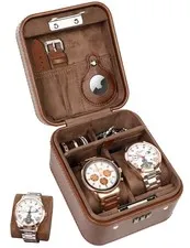 KAMIER Watch Travel Case with Combination Lock - 2 Watch Storage and Jewelry ...