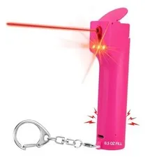 3-in-1 Pepper Spray Personal Alarm, 12ft UV Marking Dye Wind Resistant Gel Rose