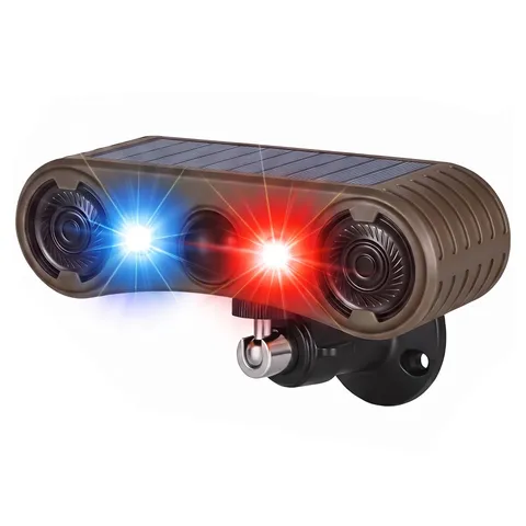 Solar Motion Sensor Alarm Outdoor, 130dB Dual Speaker Loud Noise Maker