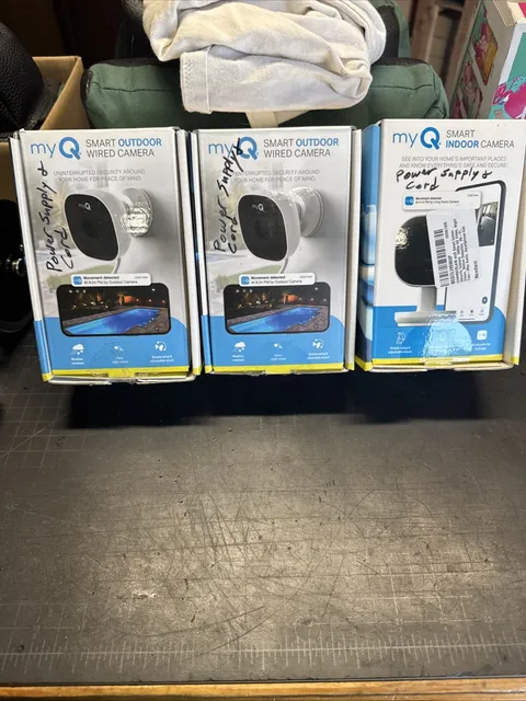 my Q Smart Camera Bundle, 2 Outdoor + 1 Indoor Camera. Pre Owned, Free shipping
