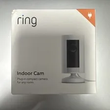 NEW!! Ring Indoor Cam Compact Plug-In HD Security Camera w/ Two-Way talk - White