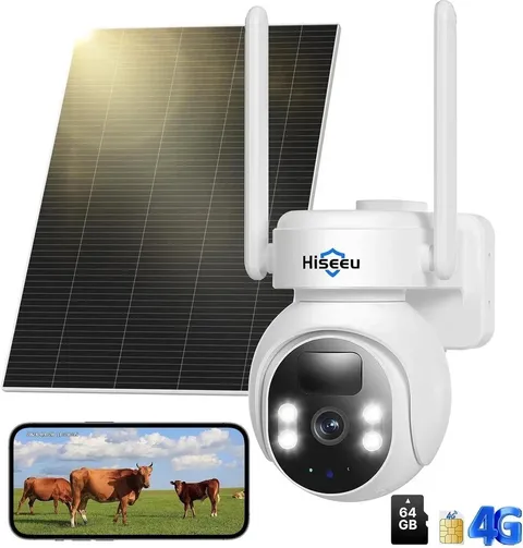 4G LTE Cellular Security Camera Solar Powered, No Wifi Security Cameras Wireless