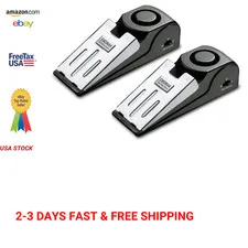Door Stop Alarm with 120DB Siren Black Pack of 2 Home Travel Security