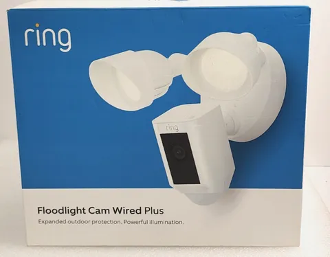 Ring Floodlight Cam Wired Plus Outdoor Security Camera 1080p w/ Siren, NEW