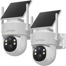 2K Solar Security Camera Outdoor Wireless 360° Protection, AI Alerts Color Night