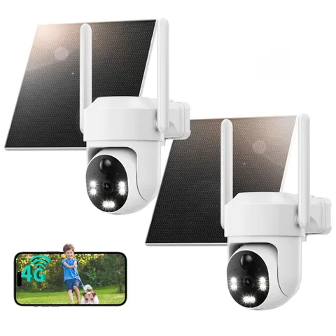4G LTE Cellular Wireless, No WiFi Outdoor, Solar Powered, Built-in SIM Card, ...