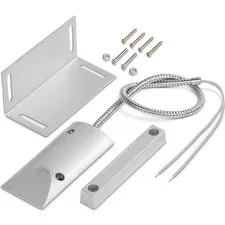 Garage Door Magnetic Contact Sensor, Wired Normally Closed NC Magnetic Switch wi