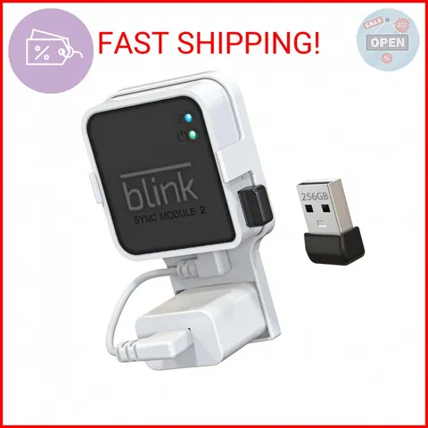 256GB USB Flash Drive with Outlet Wall Mount for Blink Sync Module 2, Space-Savi