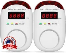 Alarma de CO de pared con voz y LED Pantalla digital Precisa Fácil de leer NUEVO