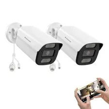 JENNOV 4K 8MP PoE Outdoor IP66 Security Camera AI Color Night Vision 2‑Way Audi