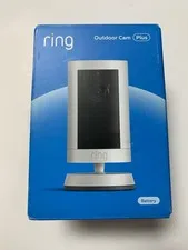 Ring Outdoor Cam Plus Battery 2K HD Security Camera – White