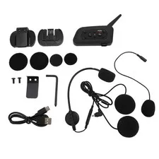 Motorcycle Bluetooth Intercom Headset Handsfree Water Proof Helmet 1200m Wi QEME
