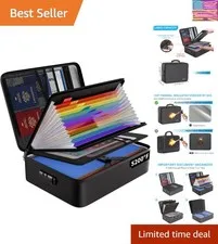 Fireproof File Organizer Bag with 13 Colorful Pockets Accordion File Folder,5...