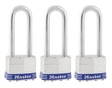 Master Lock Padlock, Laminated Steel Lock, 1-3/4 in. Wide, 1TRILJ (Pack of 3-Key