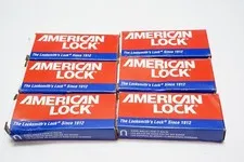 New Lot of 6 American Lock A3701WO 2 In. Wide Solid Brass Body, 2 In. Tall 3/8"