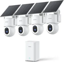 Solarcam D1 Max 4-Cam Kit, 4K Solar Security Cameras Wireless Outdoor, 360° PTZ