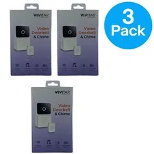 Vivitar Wireless Video Doorbell & Chime - HD Night Vision - 3 Pack Bundle