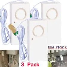 3 Pack Water Leak Leakage Detector Detection Sound Alarm Sensor for Home 120db