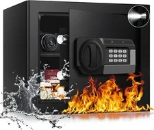 1.8 Cuft Small Fireproof Safe Home Use Safe Box Fireproof Waterproof W/ Keypad