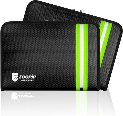 2000°F Fireproof Zipper Pouch Bag(10.8"X7.4"),Water-Resistant Zip Money Bag w...