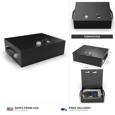 Fire Retardant Strong Box, Dual Combination and Key Lock Security Chest
