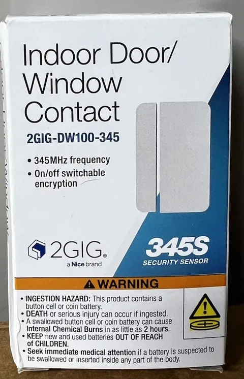 2GIG DW100-345 Wireless Door / Window Contact Sensor, 345 MHz