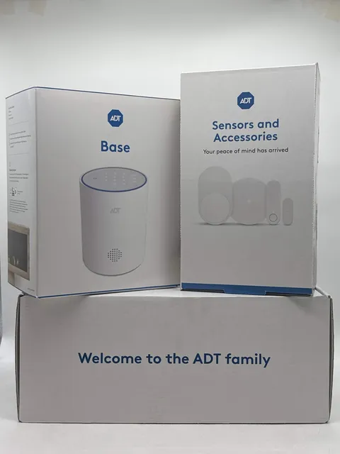 ADT Base Smart Hub White S501R0-01 Security System with Sensors and Accessories