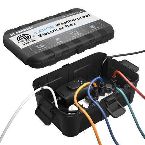Flemoon Large Outdoor Electrical Box (12.5 x 8.5 x 5 inch), IP54 Black