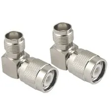 2 Pcs TNC Male to Female 90 Degree RF Coaxial Connector