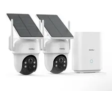 aosu Security Cameras Outdoor Wireless, 2 Cam-Kit, Solar-Powered 2KNight Vision,