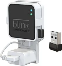 256GB USB Flash Drive with Outlet Wall Mount for Blink Sync Module 2, Space-Savi