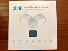 NEW Blink Wired Floodlight Camera LED Smart Security Cam Alexa Sealed - White