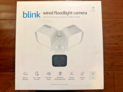 NEW Blink Wired Floodlight Camera LED Smart Security Cam Alexa Sealed - White