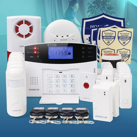 HOMSECUR Wireless &wired WIFI 4G GSM Burglar Intruder Alarm System+SOS Intercom