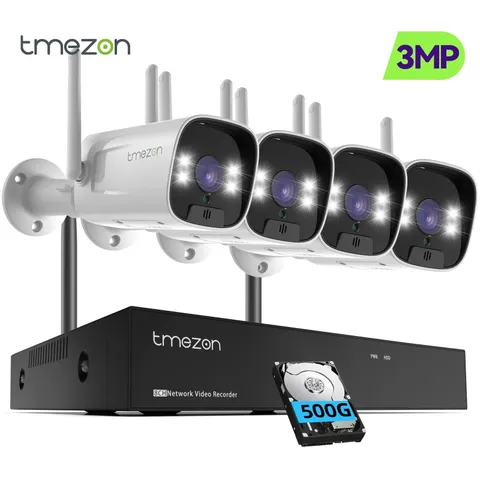 Wireless Security Camera System 3MP NVR 2-Way Audio Waterproof Motion Detection