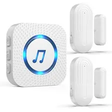 Door Chime,SanJie Wireless Sensor 2 Sensors + 1 Receiver White, White