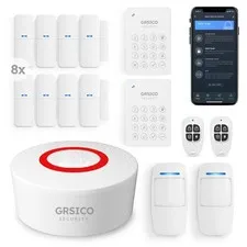 Wireless Home Alarm System 15-Piece Kit, WiFi Alarm System for Home Security ...