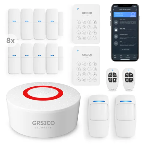 Wireless Home Alarm System 15-Piece Kit, WiFi Alarm System for Home Security ...