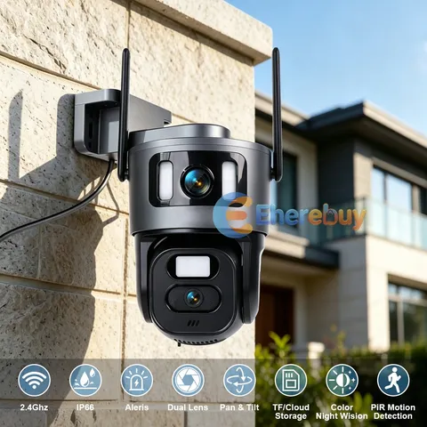 NEW 360° Wireless Security Camera Zoom Outdoor 4K View Color Night Vision CCTV