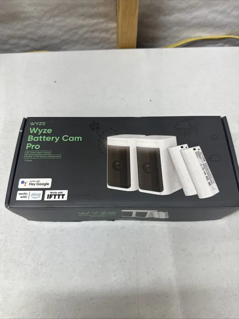 Wyze Battery Cam Pro 2-Pack - 2K HDR Wireless Cameras w/ Mounts  SEALED