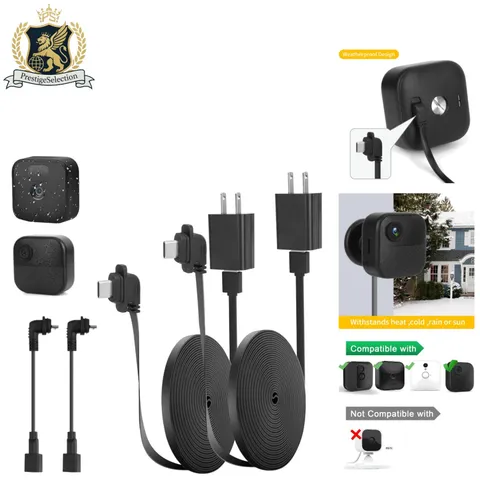 Continuous Power Supply: 10ft Flat Charging Cable for Blink XT & Outdoor Camera