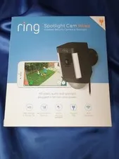 Ring Spotlight Wired Security Camera with Motion Detection & Night Vision Black