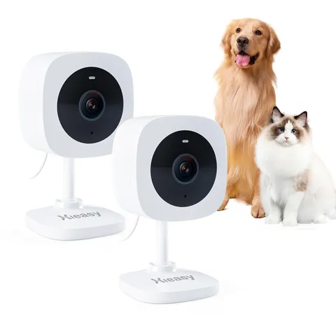 2K Home Indoor Pet Security Camera 2.4GHz with Night Vision, Dog/Cat 2-Way Au...