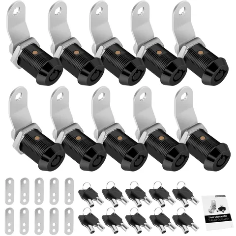 10 Pack Cabinet Lock with Keys, 7/8" RV Storage Locks Keyed Alike, RV Locks f...