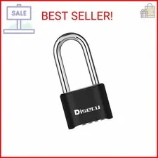 1 Pack disecu Heavy Duty 4 Digit Combination Lock, 2.5 Inch Long Shackle Outdoor
